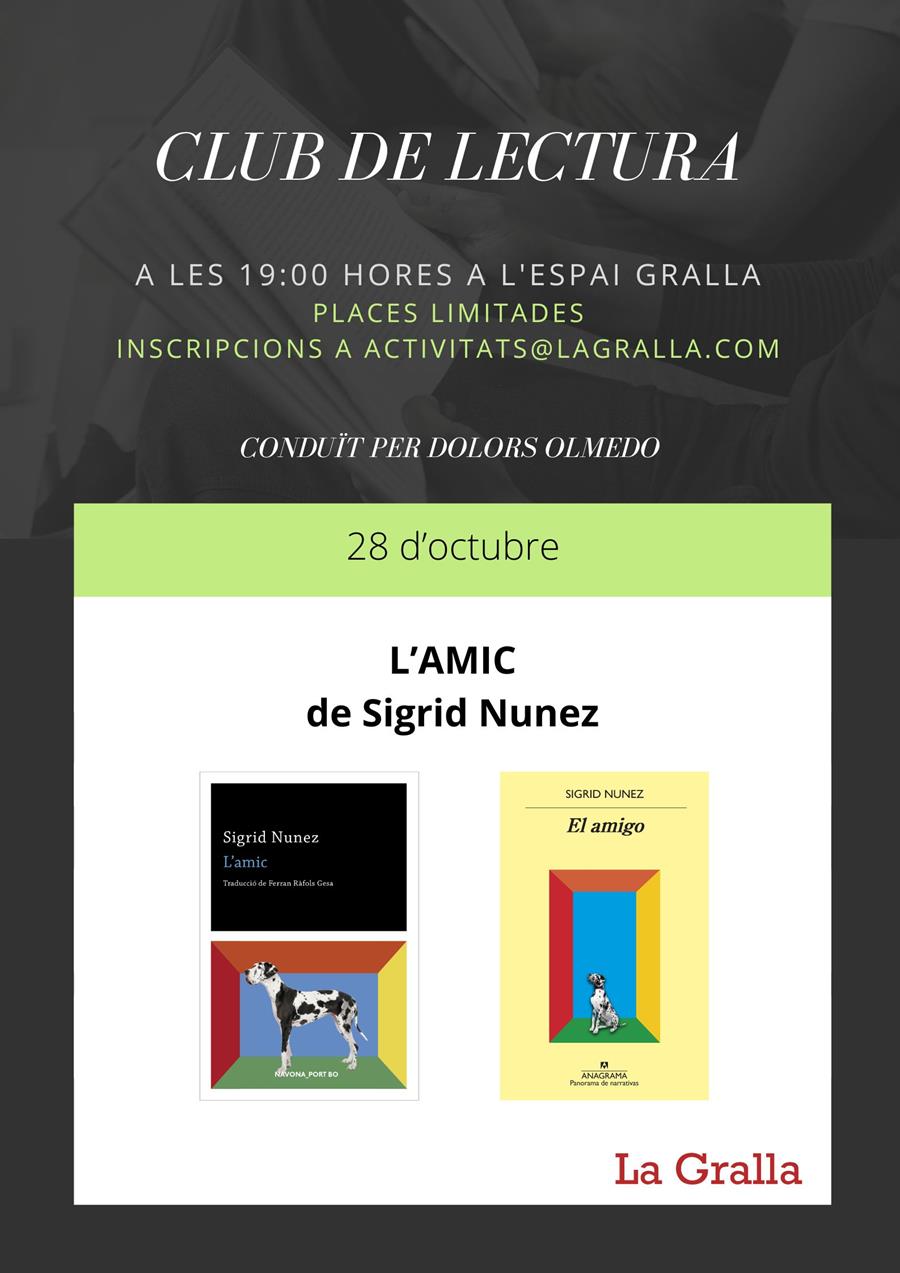 Club de lectura: "L'amic" - Llibreria La Gralla | Llibreria online de Granollers