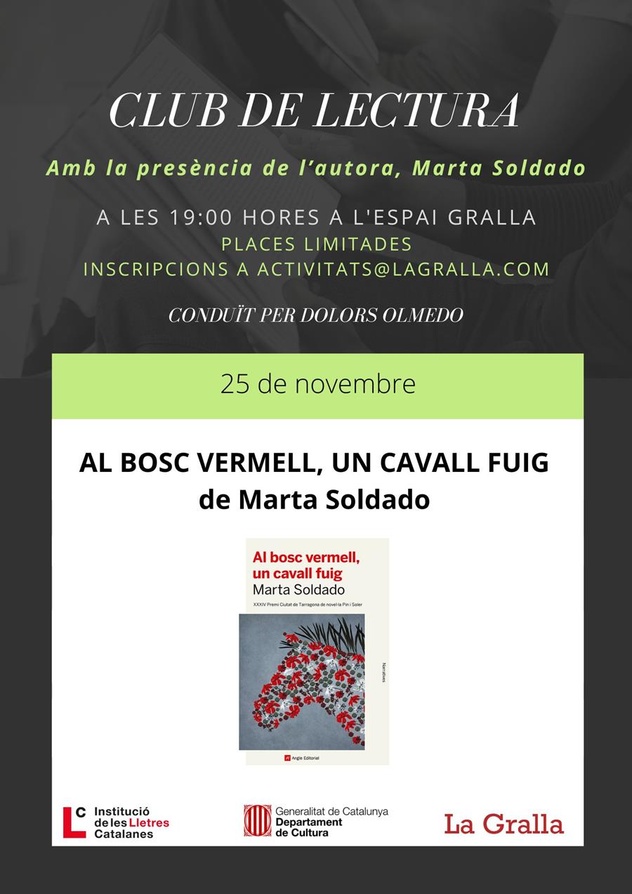 Club de lectura amb l'autora: "Al bosc vermell, un cavall fuig" - Llibreria La Gralla | Llibreria online de Granollers