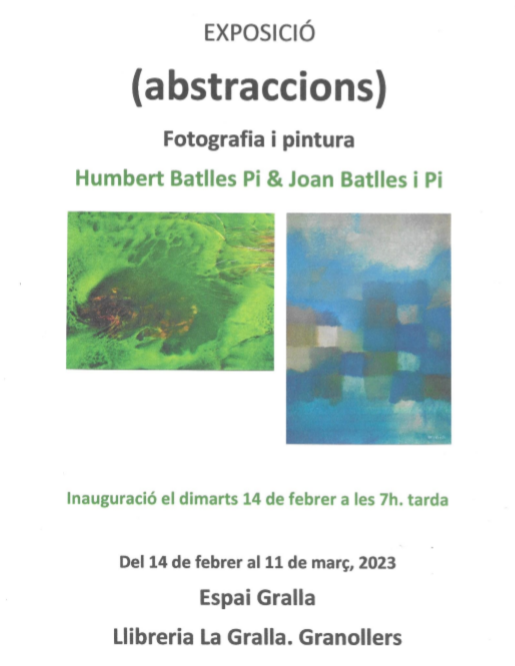 Inauguració de l'exposició "Abstraccions" de l'Humert i el Joan Batlles i Pi - Llibreria La Gralla | Llibreria online de Granollers