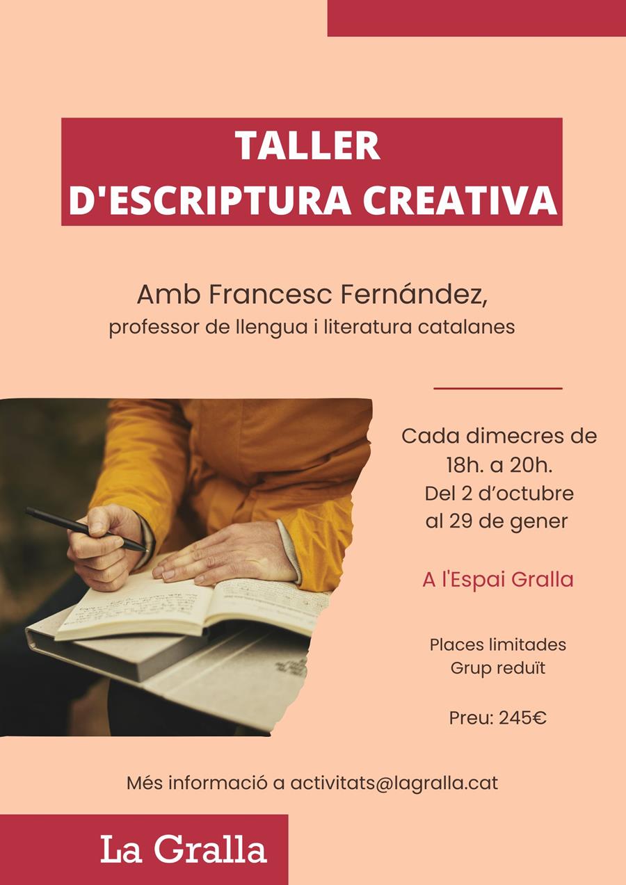 Inici del taller d'escriptura creativa - Llibreria La Gralla | Llibreria online de Granollers