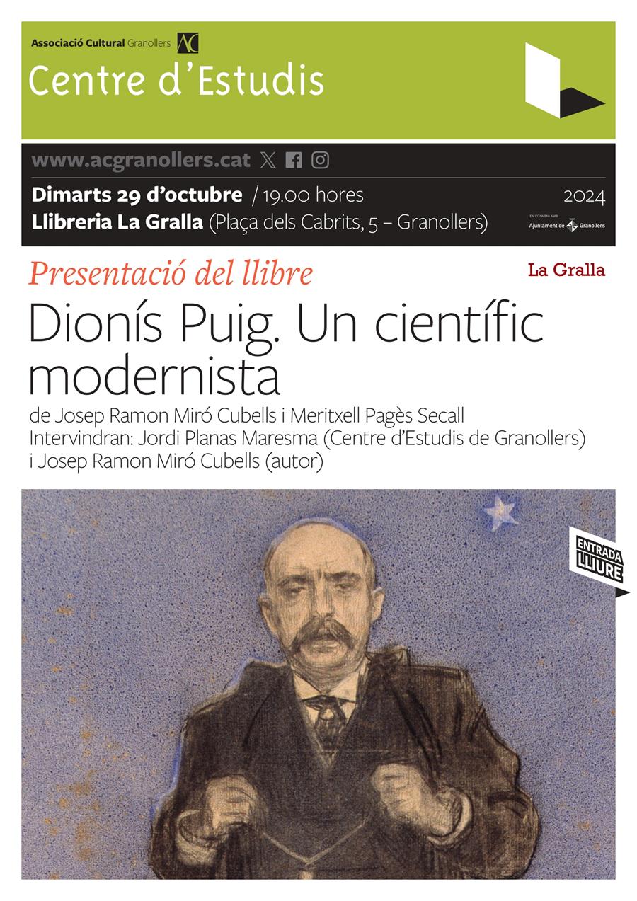 Presentació del llibre "Dionís Puig. Un científic modernista" - Llibreria La Gralla | Llibreria online de Granollers