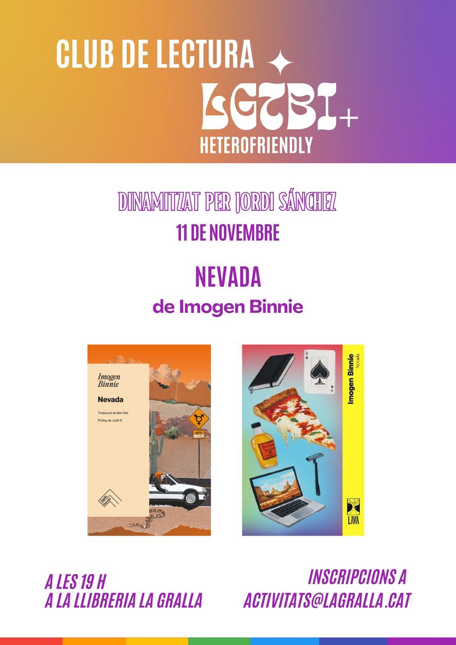 Club de lectura lgtbi heterofriendly: "Nevada" - Llibreria La Gralla | Llibreria online de Granollers