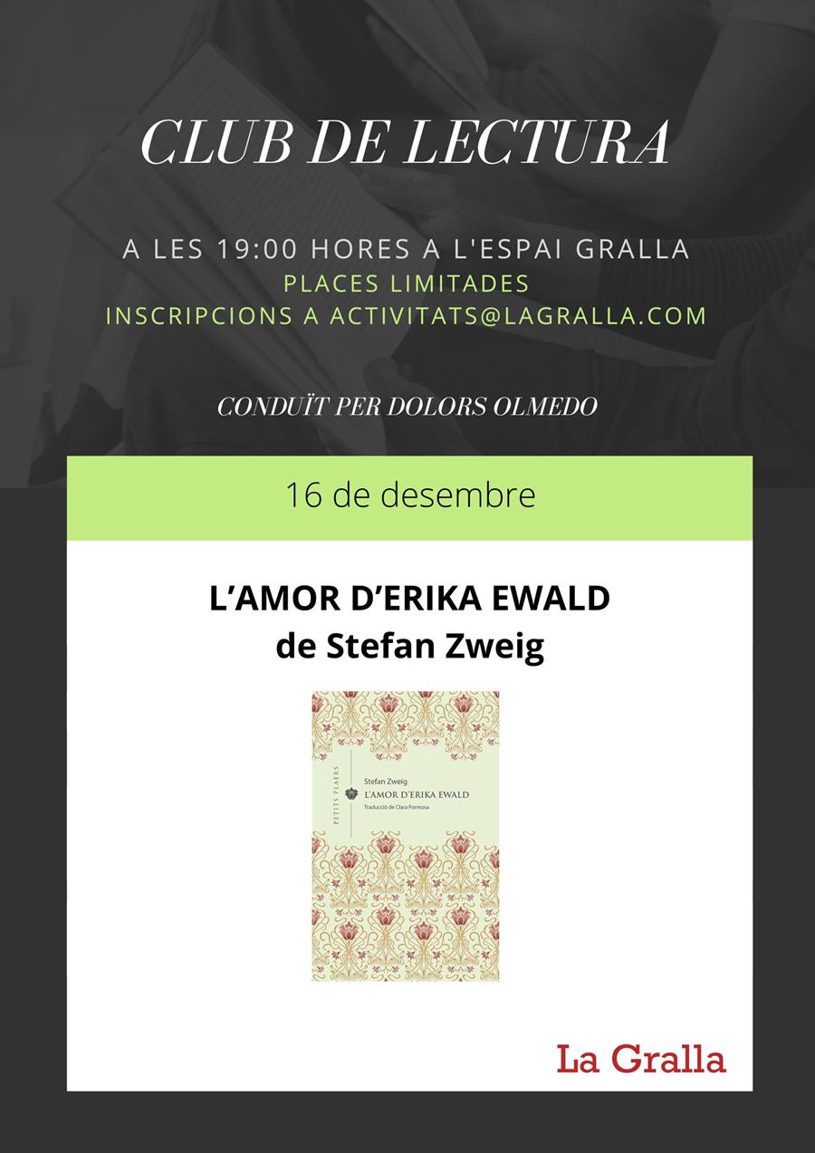 Club de lectura sobre "L'amor d'Erika Ewald" - Llibreria La Gralla | Llibreria online de Granollers