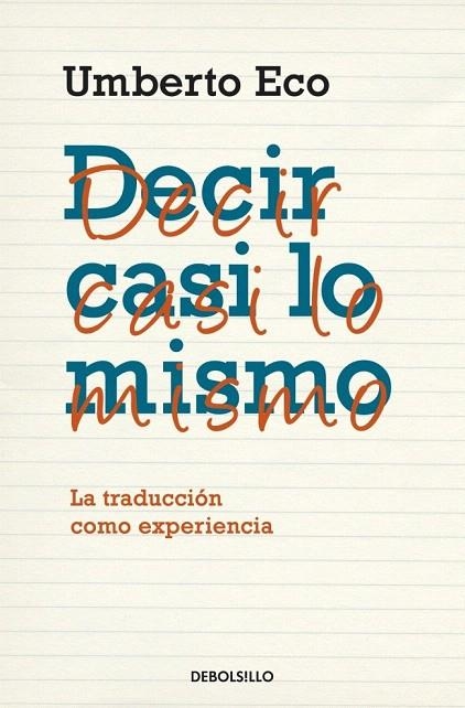 DECIR CASI LO MISMO (DB) | 9788483468920 | ECO, UMBERTO | Llibreria La Gralla | Librería online de Granollers