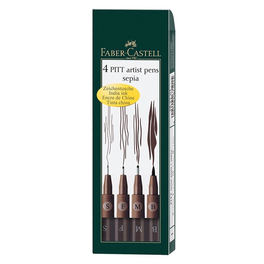 RETOLADORS 4 UN FABER CASTELL PITT ARTIST PENS SEPIA  | 4005401671015 | Llibreria La Gralla | Llibreria online de Granollers