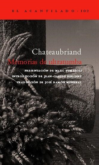 MEMORIAS DE ULTRATUMBA (2 VOLS.) | 9788496136878 | CHATEAUBRIAND | Llibreria La Gralla | Llibreria online de Granollers