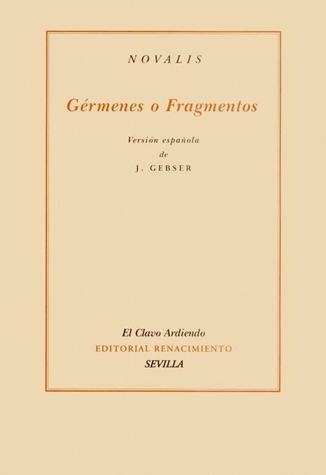 GERMENES O FRAGMENTOS | 9788484721628 | NOVALIS | Llibreria La Gralla | Llibreria online de Granollers