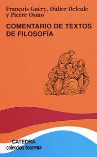 COMENTARIO DE TEXTOS DE FILOSOFIA | 9788437611709 | DELEULE, DIDIER/GUÉRY, FRANÇOISE/OSMO, PIERRE | Llibreria La Gralla | Llibreria online de Granollers