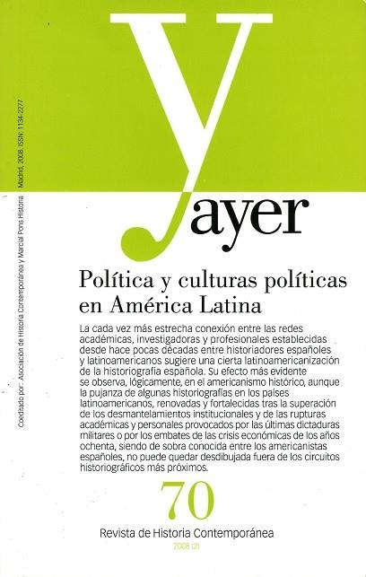 AYER 70. REVISTA DE HISTORIA CONTEMPORANEA | 9788496467781 | Llibreria La Gralla | Llibreria online de Granollers