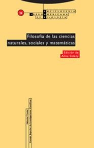 FILOSOFIA  DE LAS CIENCIAS NATURALES SOCIALES Y MATEMATICAS | 9788481647624 | ESTANY, ANNA (ED.) | Llibreria La Gralla | Llibreria online de Granollers