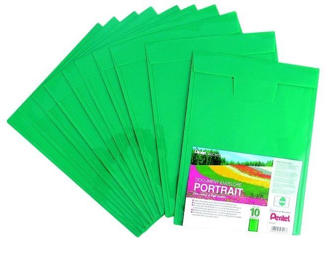 SOBRE DOCUMENT A4 PENTEL RECYCOLOGY VERD | 4902506072177 | PENDCD64D | Llibreria La Gralla | Llibreria online de Granollers