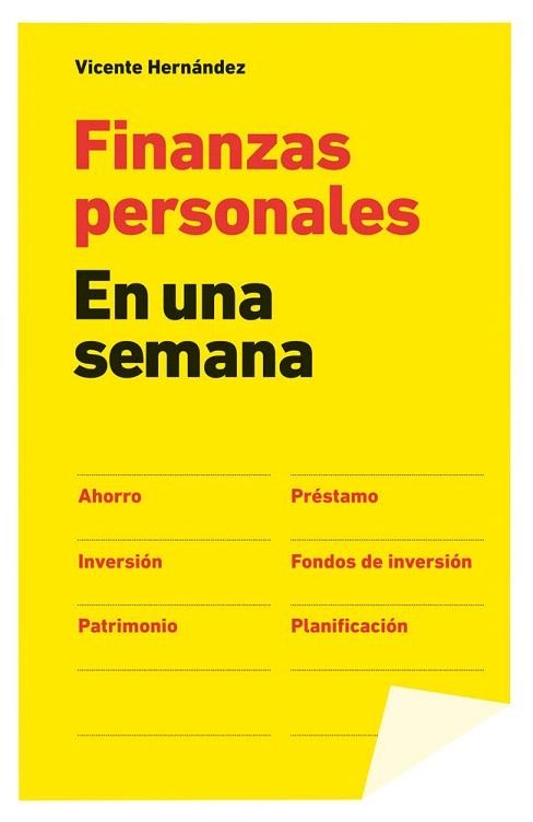 FINANZAS PERSONALES EN UNA SEMANA | 9788498752687 | HERNÁNDEZ, VICENTE | Llibreria La Gralla | Librería online de Granollers