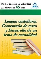 PRUEBA DE ACCESO A LA UNIVERSIDAD PARA MAYORES DE 45 AÑOS.LENGUA CASTELLANA,COMENTARIO DE TEXTO | 9788467637243 | CENTRO DE ESTUDIOS VECTOR, S.L. | Llibreria La Gralla | Llibreria online de Granollers