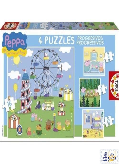 PEPPA. 4 PUZZLES PROGRESIVOS | 8412668156234 | EDUCA | Llibreria La Gralla | Llibreria online de Granollers