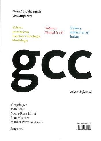 GRAMATICA DEL CATALA CONTEMPORANI (3VOLS - ED. DEFINITIVA) | 9788497873123 | SOLA. JOAN / ... | Llibreria La Gralla | Llibreria online de Granollers