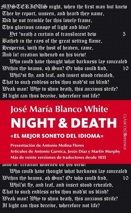 NIGHT AND DEATH.EL MEJOR SONETO DEL IDIOMA | 9788415441069 | BLANCO, JOSÉ MARÍA | Llibreria La Gralla | Llibreria online de Granollers