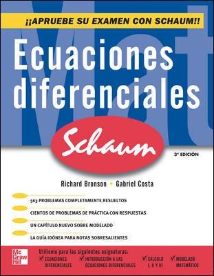 ECUACIONES DIFERENCIALES (SHAUM 3ª EDICION) | 9789701065099 | BRONSON, RICHARD / COSTA, GABRIEL | Llibreria La Gralla | Llibreria online de Granollers