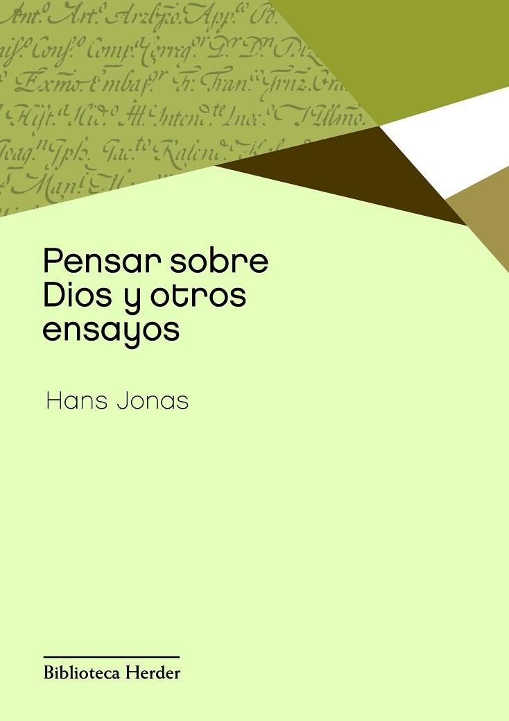 PENSAR SOBRE DIOS Y OTROS ENSAYOS | 9788425428753 | JONAS, HANS | Llibreria La Gralla | Llibreria online de Granollers