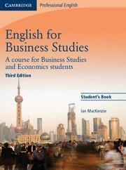 ENGLISH FOR BUSINESS STUDIES.STUDENT'S BOOK (THIRD EDITION) | 9780521743419 | MACKENZIE, IAN | Llibreria La Gralla | Llibreria online de Granollers