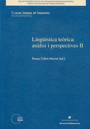 LINGÜISTICA TEORICA.ANALISIS I PERSPECTIVAS II | 9788449025303 | CABRE MONNE, TERESA | Llibreria La Gralla | Llibreria online de Granollers