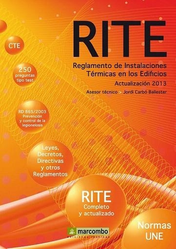 REGLAMENTO DE INSTALACIONES TÉRMICAS EN LOS EDIFICIOS (RITE) | 9788426720795 | CARBÓ BALLESTER, JORDI | Llibreria La Gralla | Librería online de Granollers