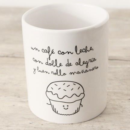 TAZA "UN CAFE CON DOBLE DE ALEGRIA Y BUEN ROLLO MAÑANERO" | 8436547180158 | Llibreria La Gralla | Llibreria online de Granollers