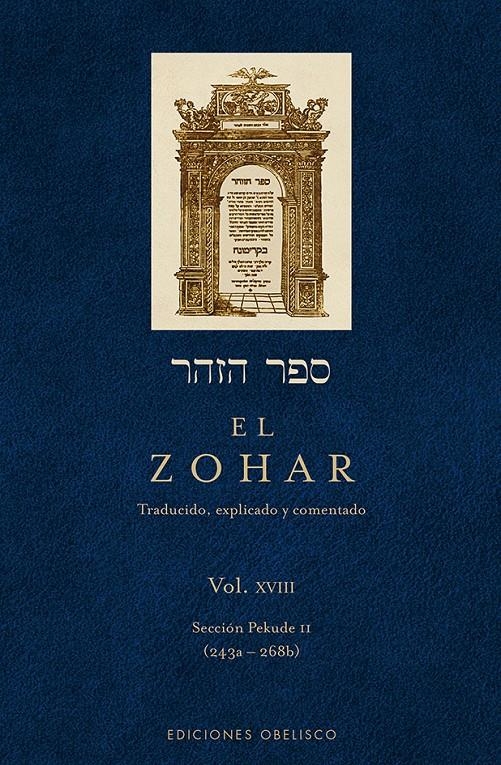 EL ZOHAR, (VOL. XVIII) | 9788415968368 | BAR IOJAI, RABI SHIMON | Llibreria La Gralla | Llibreria online de Granollers