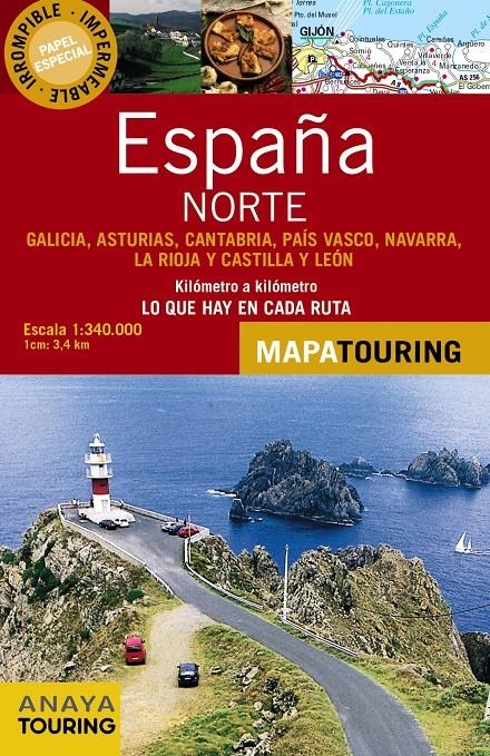 ESPAÑA NORTE. MAPA DE CARRETERAS DESPLEGABLE 2014 | 9788499356648 | ANAYA TOURING | Llibreria La Gralla | Llibreria online de Granollers