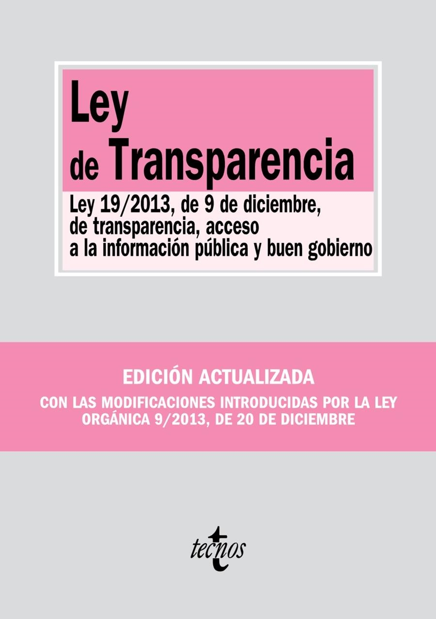 LEY DE TRANSPARENCIA (2014) | 9788430962334 | Llibreria La Gralla | Llibreria online de Granollers