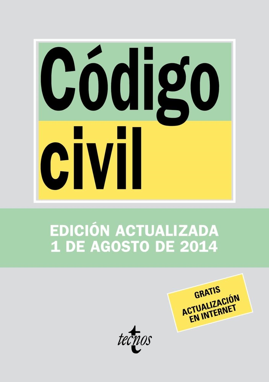 CÓDIGO CIVIL (AGOSTO 2014) | 9788430962341 | EDITORIAL TECNOS | Llibreria La Gralla | Llibreria online de Granollers