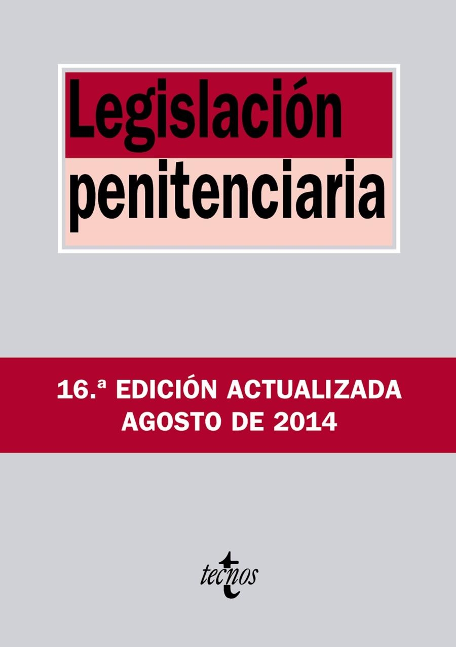 LEGISLACIÓN PENITENCIARIA (AGOSTO 2014) | 9788430963522 | EDITORIAL TECNOS | Llibreria La Gralla | Llibreria online de Granollers