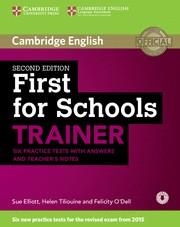 FIRST FOR SCHOOLS TRAINER SIX PRACTICE TESTS WITH ANSWERS AND AUDIO SECOND ED | 9781107446052 | Llibreria La Gralla | Llibreria online de Granollers