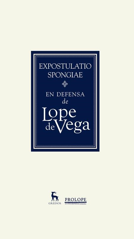 EXPOSTULATIO SPONGIE. EN DEFENSA DE LOPE DE VEGA | 9788424928964 | VEGA , LOPE DE | Llibreria La Gralla | Llibreria online de Granollers