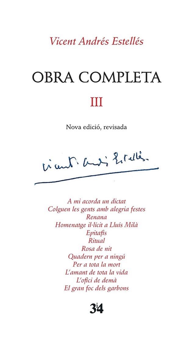 OBRA COMPLETA III VICENT ANDRES ESTELLES | 9788416789016 | ESTELLES, VICENT ANDRES | Llibreria La Gralla | Llibreria online de Granollers