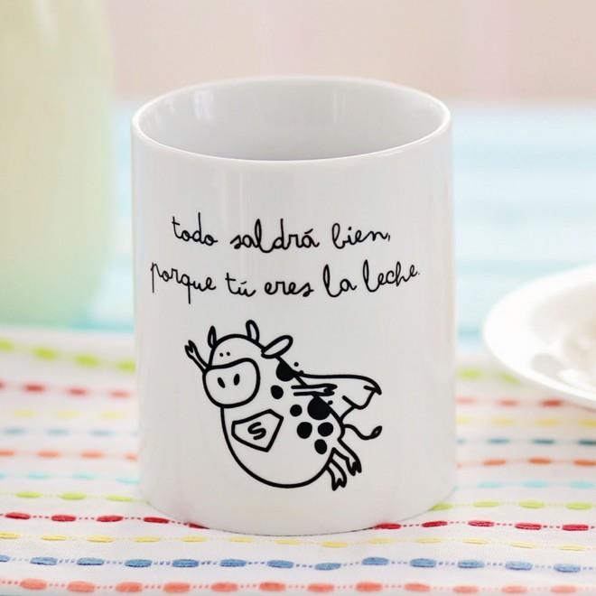 TASSA CERAMICA "TODO SALDRA BIEN PORQUÉ TU ERES LA LECHE" | 8436547180059 | MR. WONDERFUL | Llibreria La Gralla | Llibreria online de Granollers