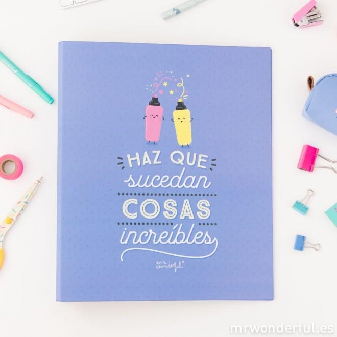 CARPETA ARCHIVADORA "HAZ QUE SUCEDAN COSAS INCREIBLES" | 8435460707428 | MR. WONDERFUL | Llibreria La Gralla | Llibreria online de Granollers