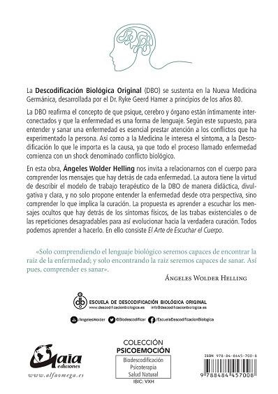 ARTE DE ESCUCHAR EL CUERPO DESCODIFICACIÓN BIOLOGICA ORIGINAL, EL | 9788484457008 | WOLDER, ANGELES | Llibreria La Gralla | Llibreria online de Granollers