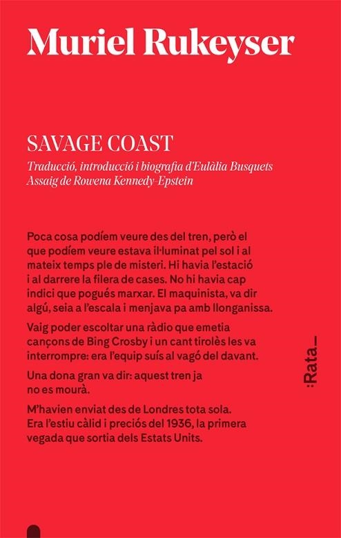 SAVAGE COAST | 9788416738106 | MURIEL RUKEYSER | Llibreria La Gralla | Llibreria online de Granollers