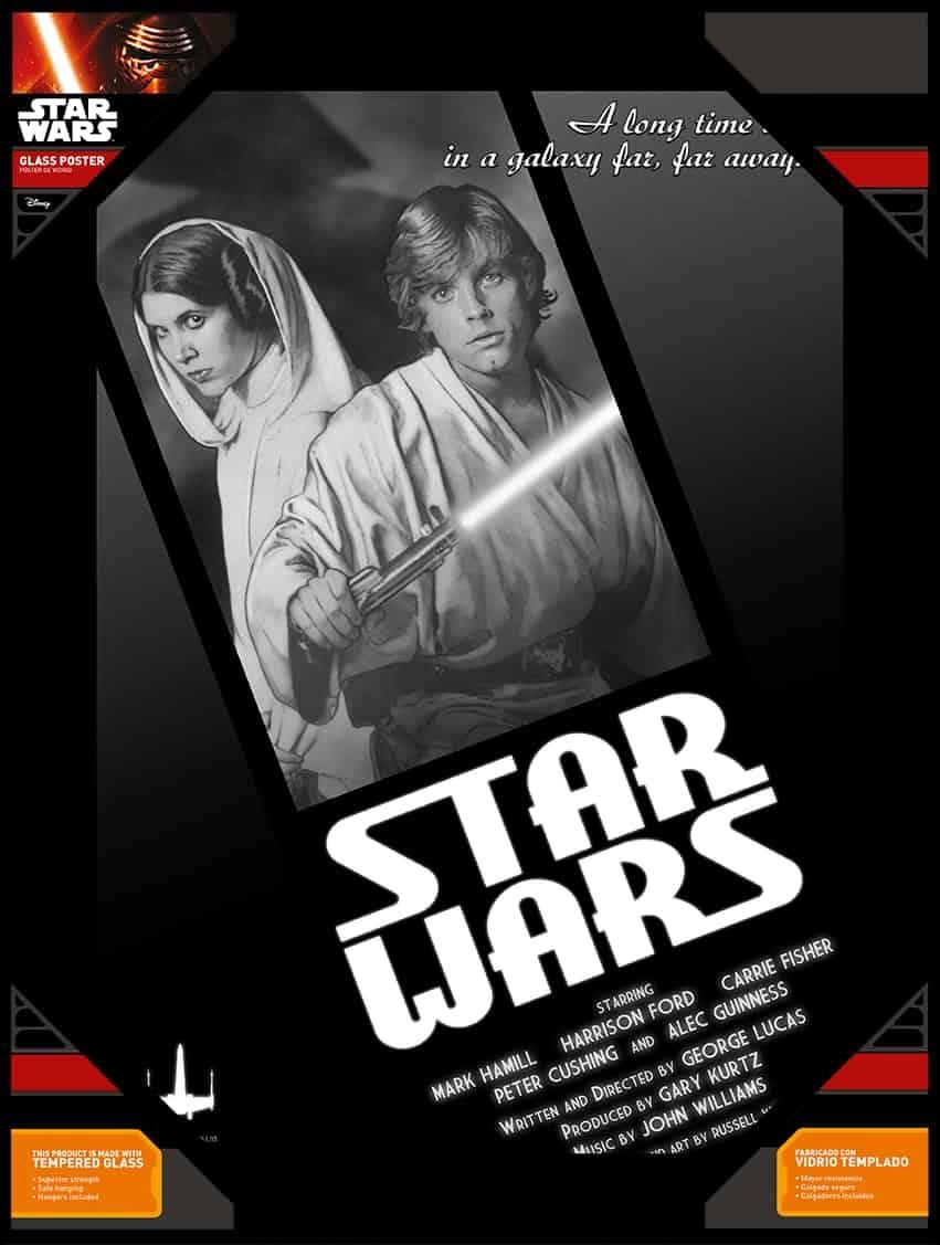 POSTER VIDRIO STAR WARS LUKE Y LEIA BLANCO Y NEGRO  | 8435450201806 | SD TOYS | Llibreria La Gralla | Llibreria online de Granollers