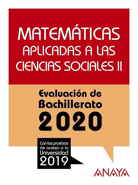 MATEMÁTICAS APLICADAS A LAS CIENCIAS SOCIALES II.  EVALUACION DE BACHILLERATO 2020 | 9788469873229 | BUSTO CABALLERO, ANA ISABELDÍAZ; ORTEGA, ANA MARÍA | Llibreria La Gralla | Llibreria online de Granollers