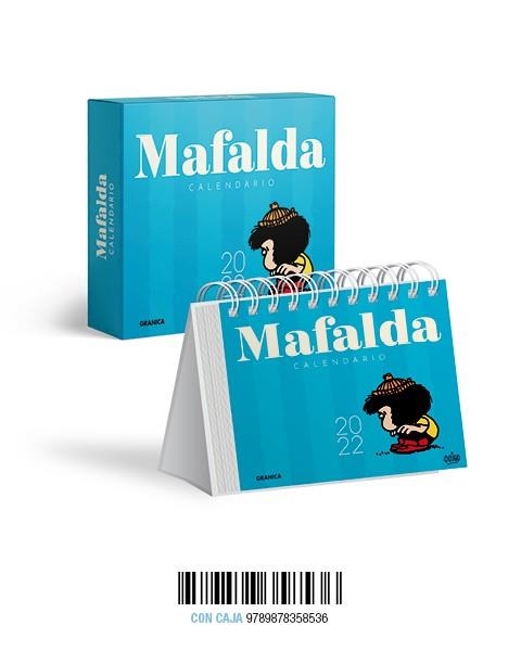 MAFALDA 2022, CALENDARIO DE ESCRITORIO AZUL CLARO CON CAJA | 9789878358536 | QUINO | Llibreria La Gralla | Llibreria online de Granollers