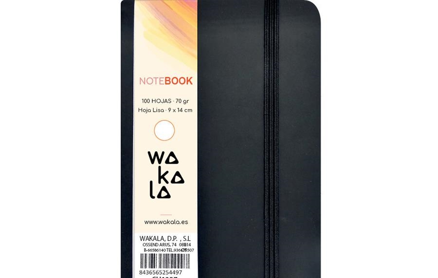 LLIBRETA A6 WAKALA GOMA LLISA NEGRA | 8436565254497 | WAKCU1357 | Llibreria La Gralla | Llibreria online de Granollers