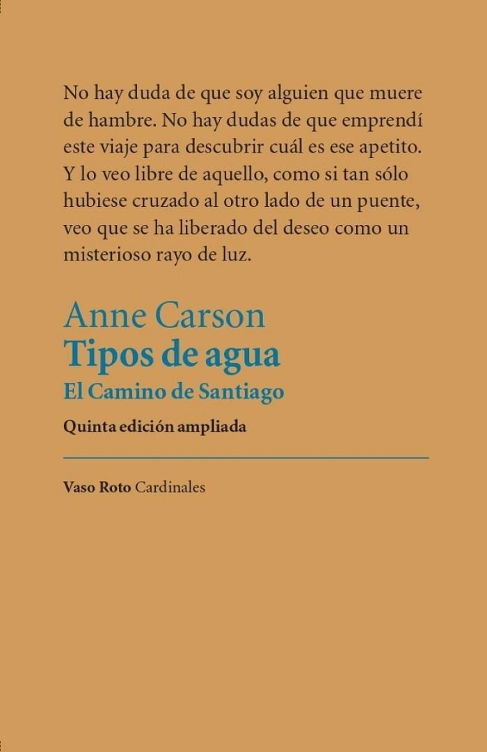 TIPOS DE AGUA | 9788412519716 | CARSON, ANNE | Llibreria La Gralla | Librería online de Granollers