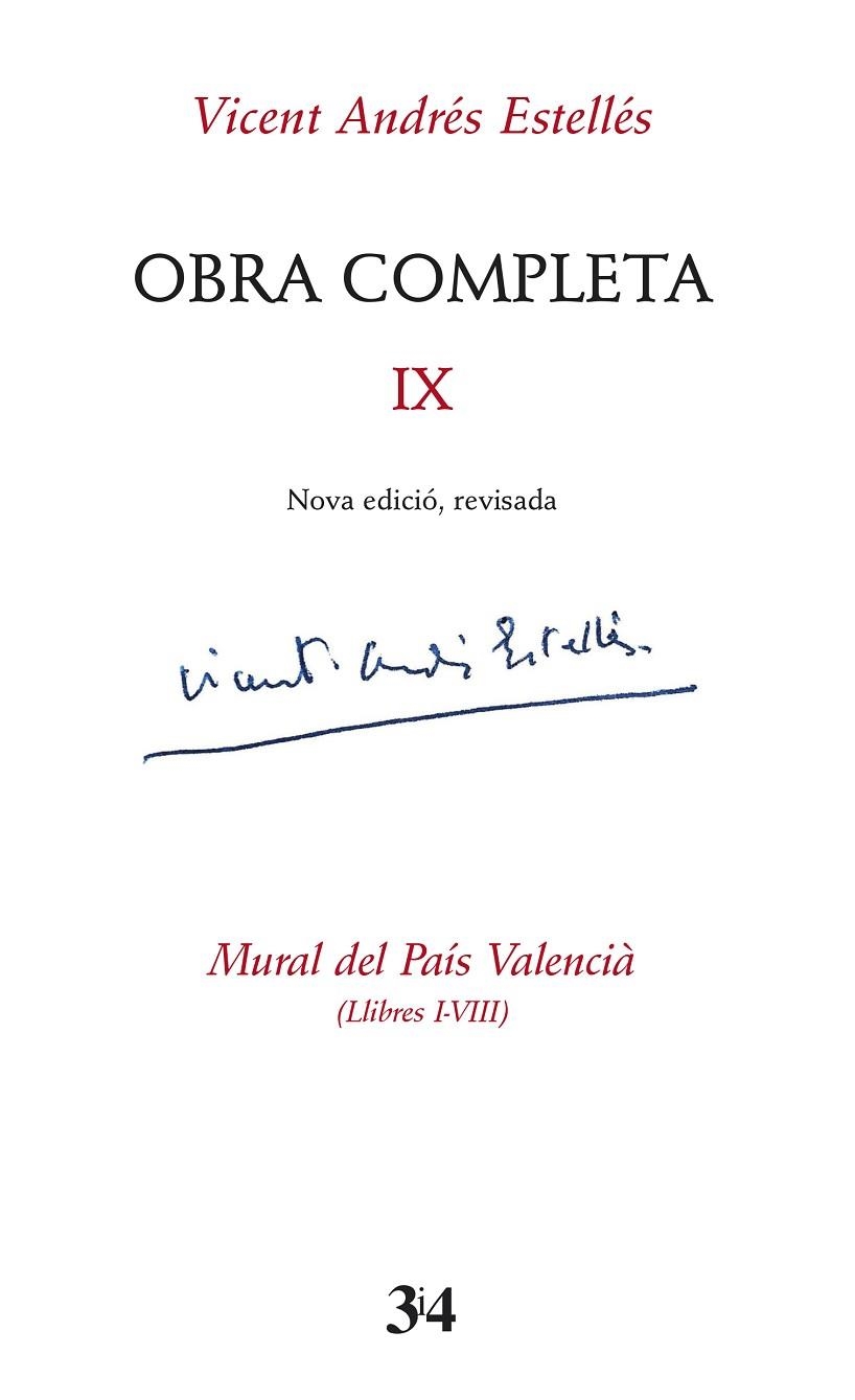 OBRA COMPLETA IX. MURAL DEL PAÍS VALENCIÀ (LLIBRES I-VIII) | 9788417469580 | VICENT ANDRES ESTELLES | Llibreria La Gralla | Llibreria online de Granollers