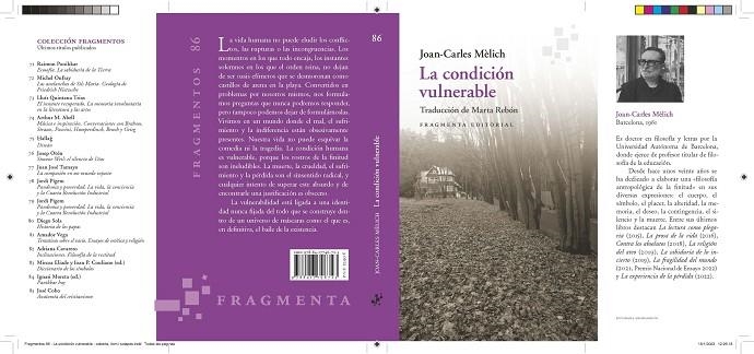 CONDICIÓN VULNERABLE, LA  | 9788417796723 | MÈLICH, JOAN-CARLES | Llibreria La Gralla | Librería online de Granollers