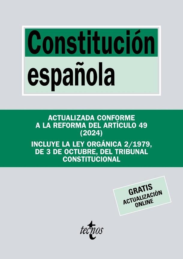 CONSTITUCIÓN ESPAÑOLA ED. 2024 | 9788430990399 | EDITORIAL TECNOS | Llibreria La Gralla | Llibreria online de Granollers
