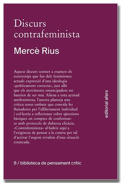 DISCURS CONTRAFEMINISTA | 9788418618758 | RIUS SANTAMARIA, MERCÈ | Llibreria La Gralla | Llibreria online de Granollers