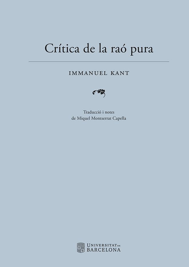 CRÍTICA DE LA RAÓ PURA | 9788410500068 | KANT, IMMANUEL | Llibreria La Gralla | Llibreria online de Granollers