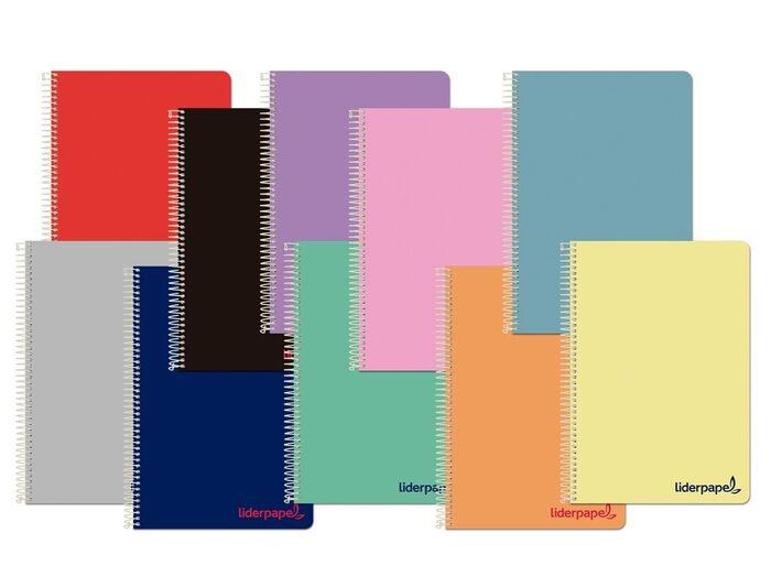 LLIBRETA LIDERPAPEL ESPIRAL PLÀSTIC A5 4X4 | 8423473092273 | BC19 | Llibreria La Gralla | Librería online de Granollers