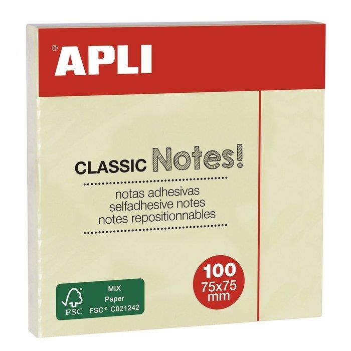 BLOC NOTES ADHESIVES GROC APLI | 8410782109754 | 10975 | Llibreria La Gralla | Llibreria online de Granollers